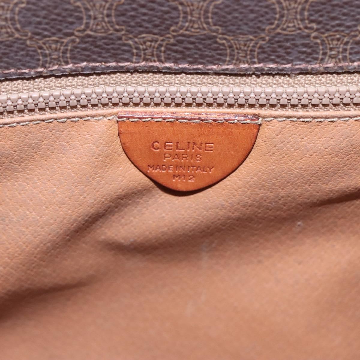 Celine Macadam Shoulder Bag PVC Leather, BROWN, CANVAS, Shoulder bag