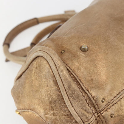 Chloe Pure Paddington Satchel Leather, GOLD, LEATHER, Handbag