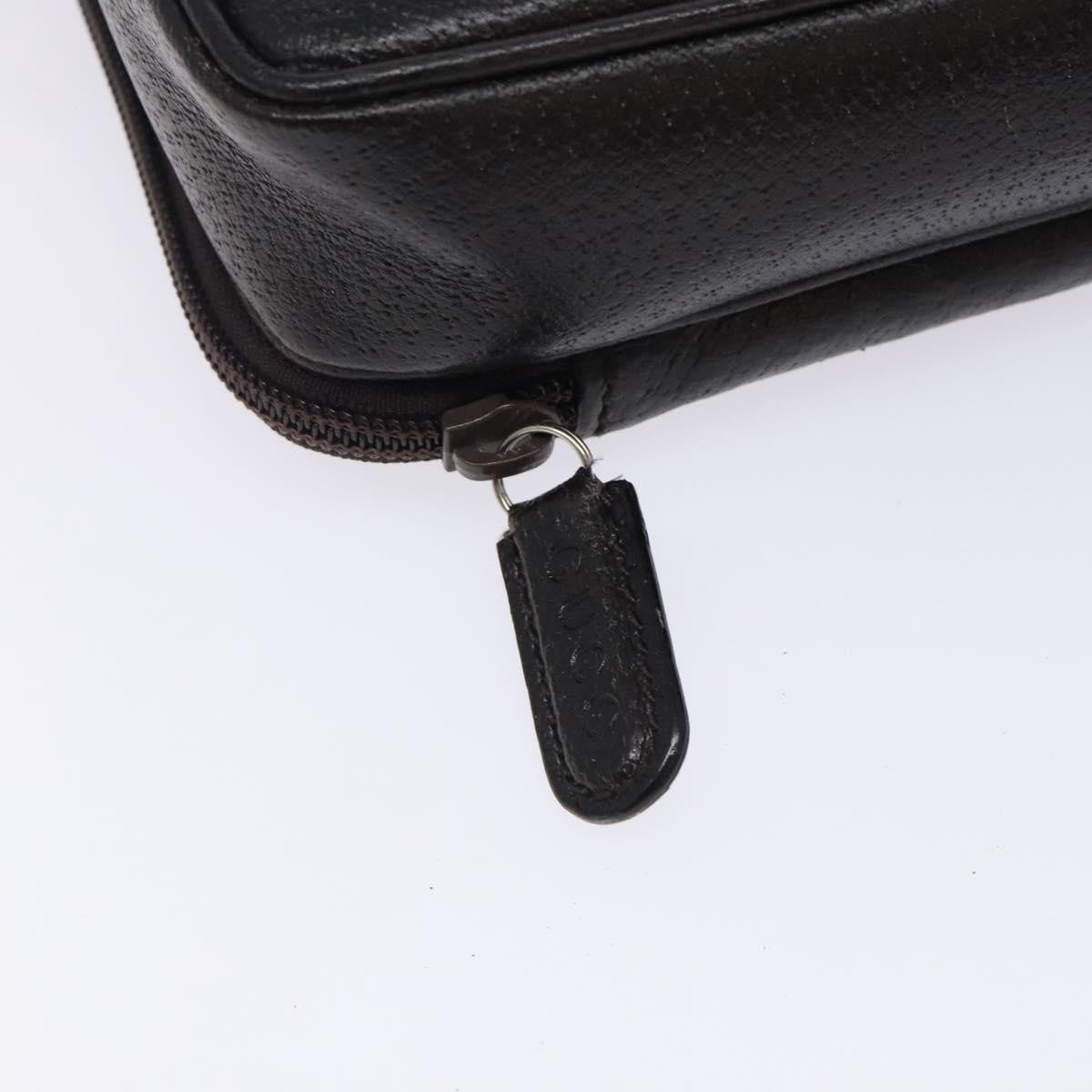 Gucci Zipped Pouch Leather, BROWN, LEATHER, Clutche & pouche