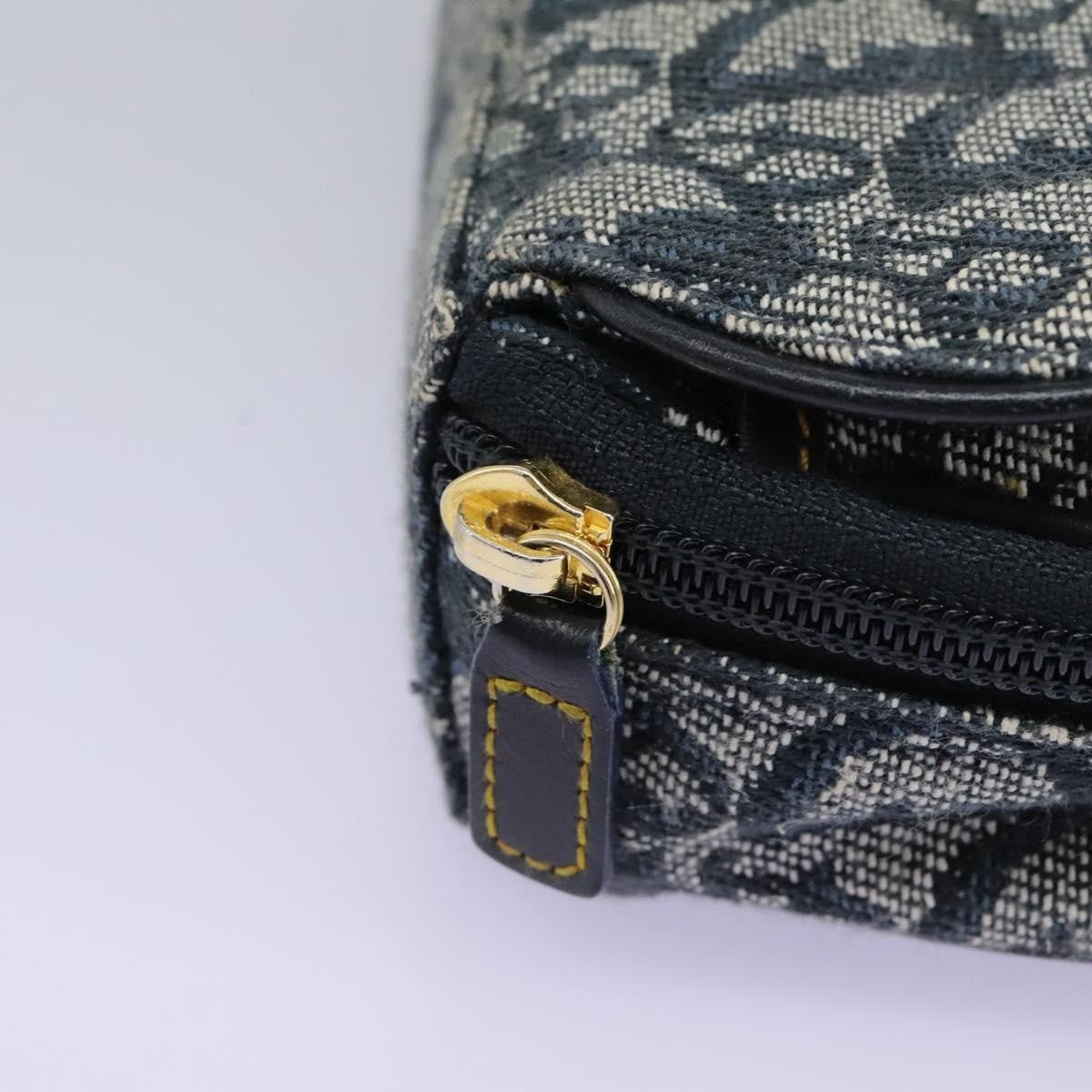 Christian Dior Saddle Zip Pouch Diorissimo Canvas, NAVY, CANVAS, Clutche & pouche