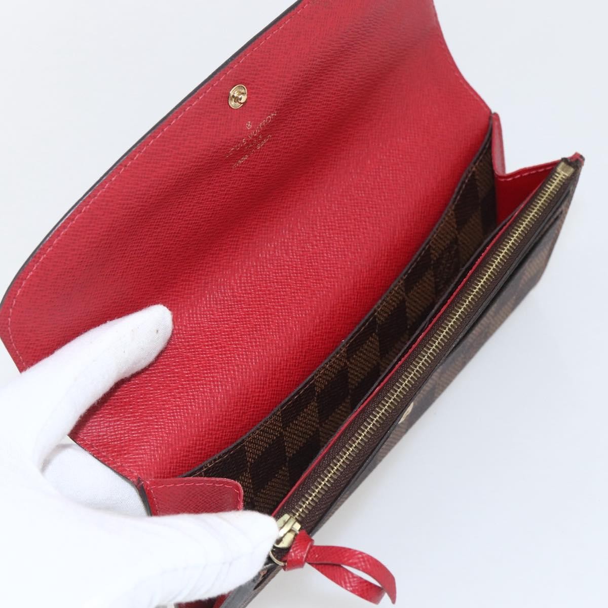 Louis Vuitton Emilie Wallet Damier, BROWN, CANVAS, Wallets