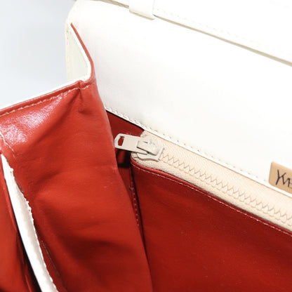 Saint Laurent Vintage Shoulder Bag Leather, WHITE, LEATHER, Shoulder bag