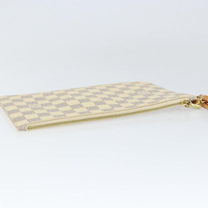 Louis Vuitton Neverfull Pochette Damier, WHITE, CANVAS, Clutche & pouche