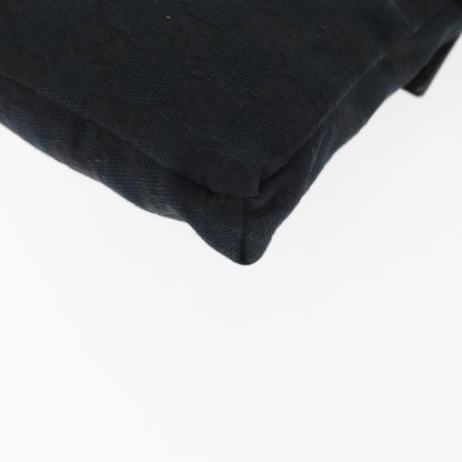 Gucci Vintage Double Belt Bag GG Canvas with Leather, BLACK, CANVAS, Clutche & pouche