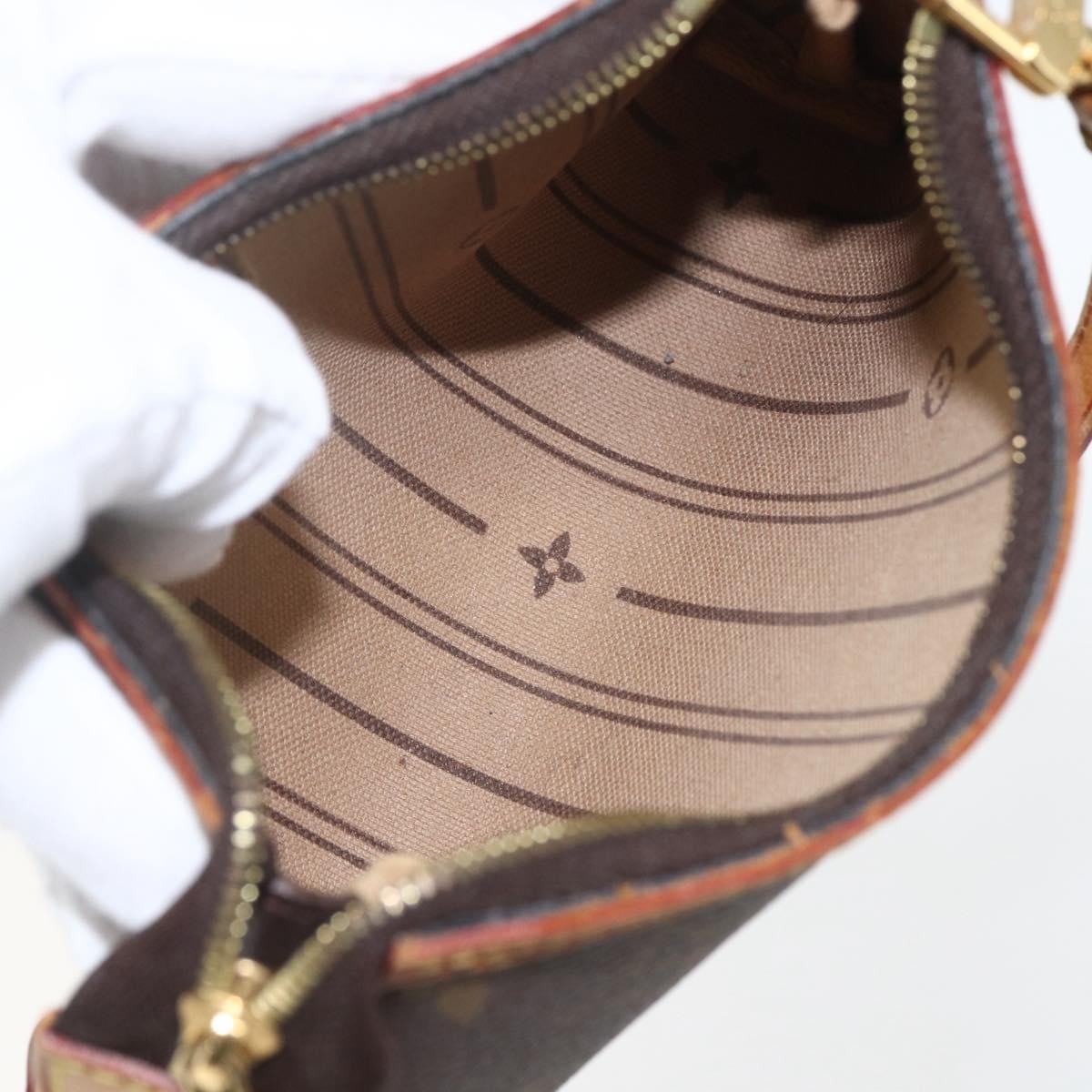 Louis Vuitton Delightful Pochette Monogram Canvas, BROWN, CANVAS, Clutche & pouche