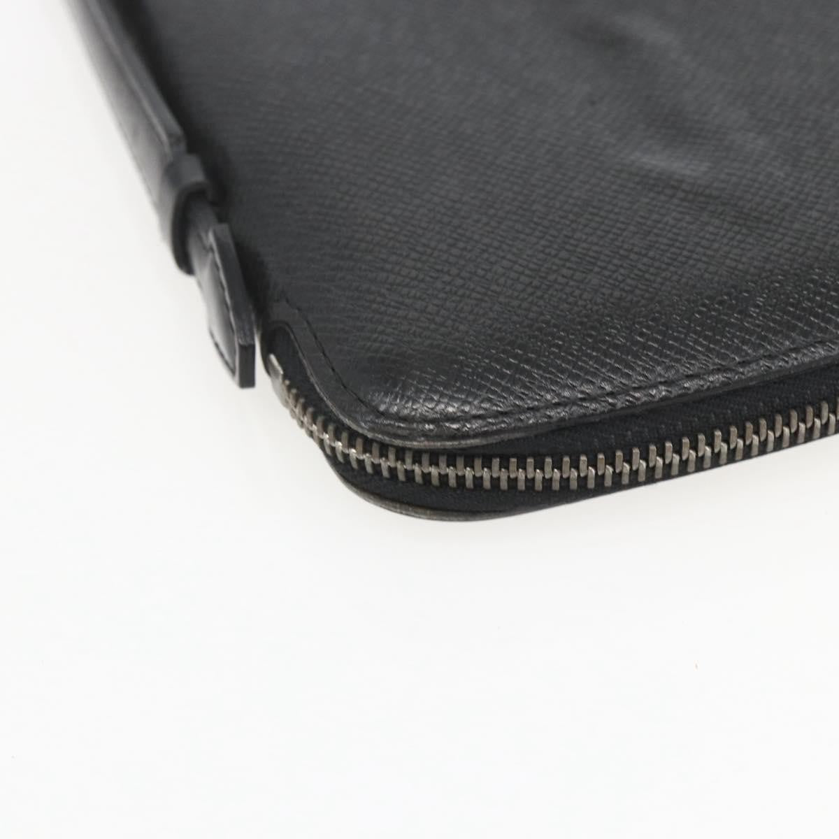 Louis Vuitton Atoll Organizer Wallet Taiga Leather, BLACK, LEATHER, Clutche & pouche