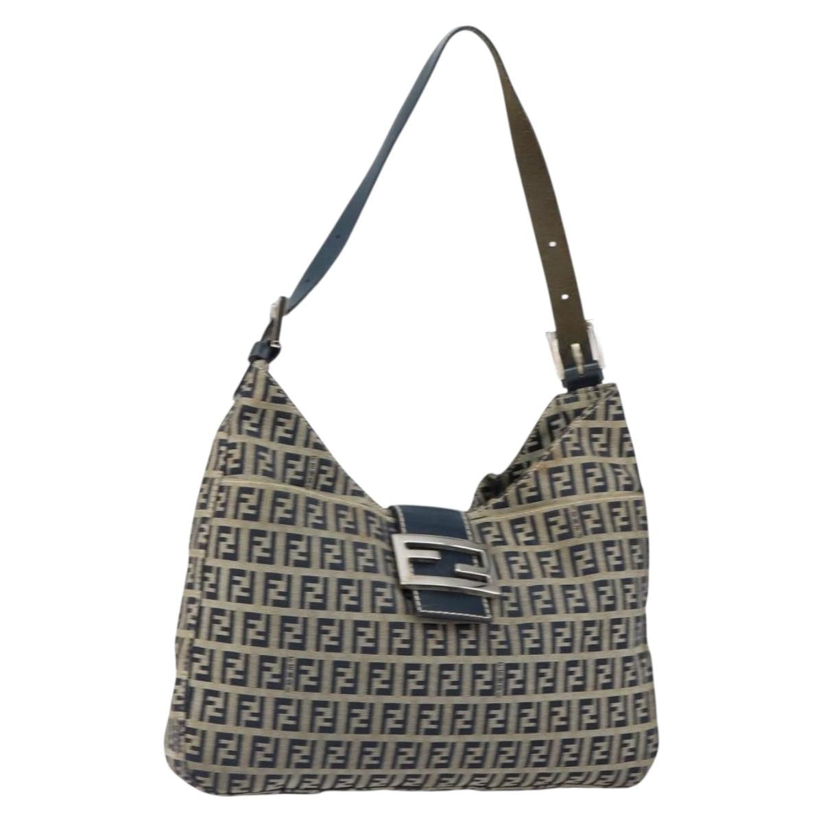 Fendi Vintage Hobo Zucchino Canvas, NAVY, CANVAS, Shoulder bag
