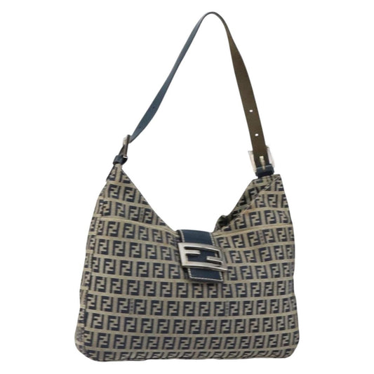 Fendi Vintage Hobo Zucchino Canvas, NAVY, CANVAS, Shoulder bag