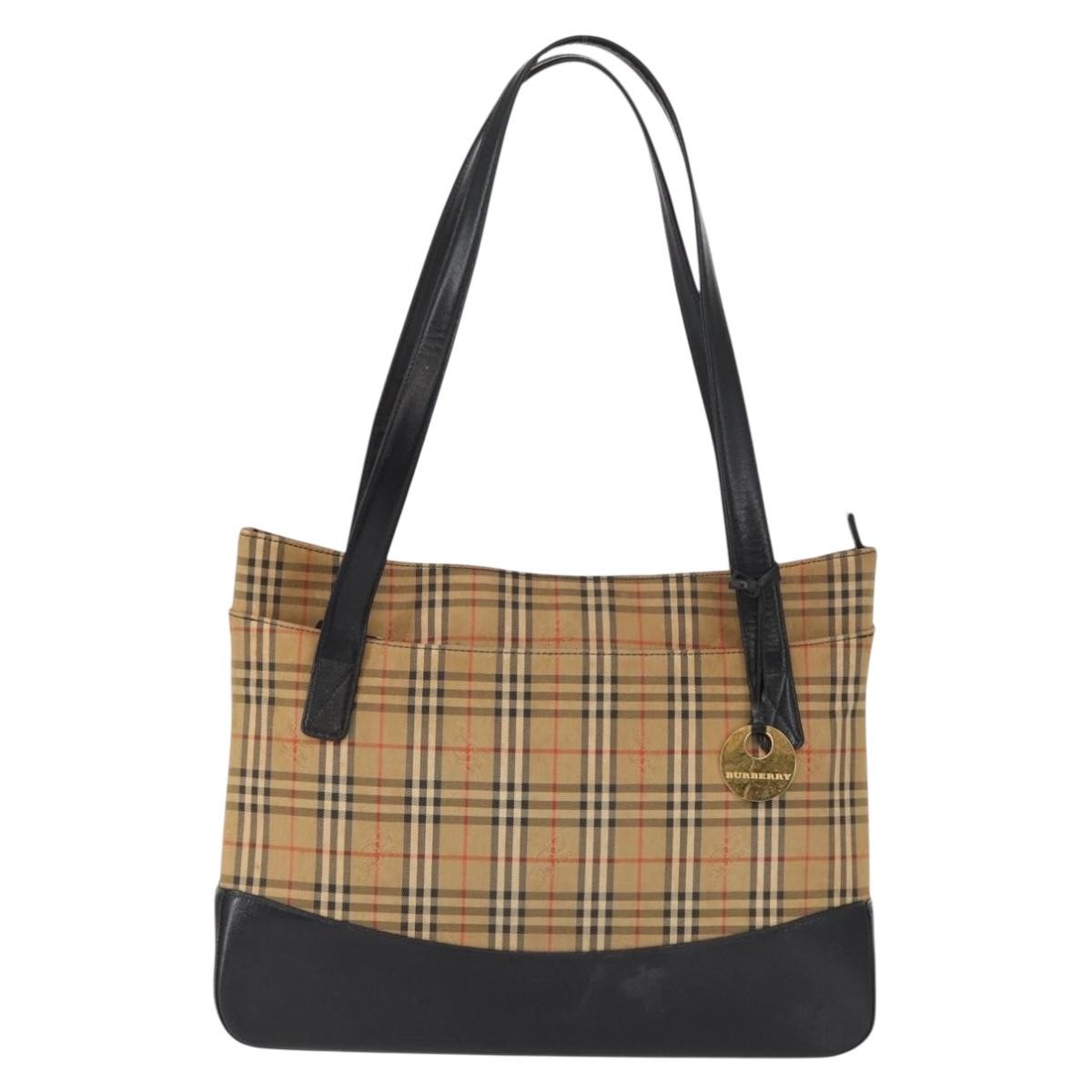 Burberry Nova check Shoulder bag Canvas, BEIGE, CANVAS, Shoulder bag