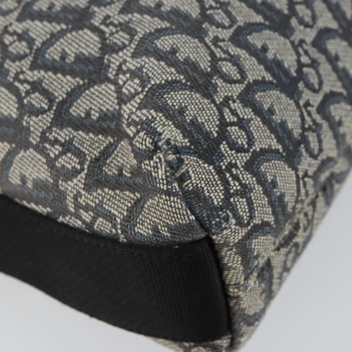 Christian Dior Vintage Trotter Shoulder Bag Canvas, NAVY, CANVAS, Shoulder bag