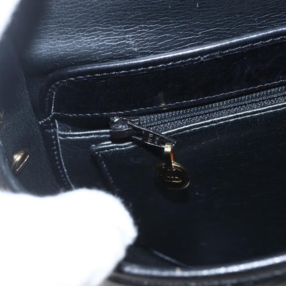 Christian Dior Vintage CD Flap Shoulder Bag Leather, BLACK, LEATHER, Shoulder bag