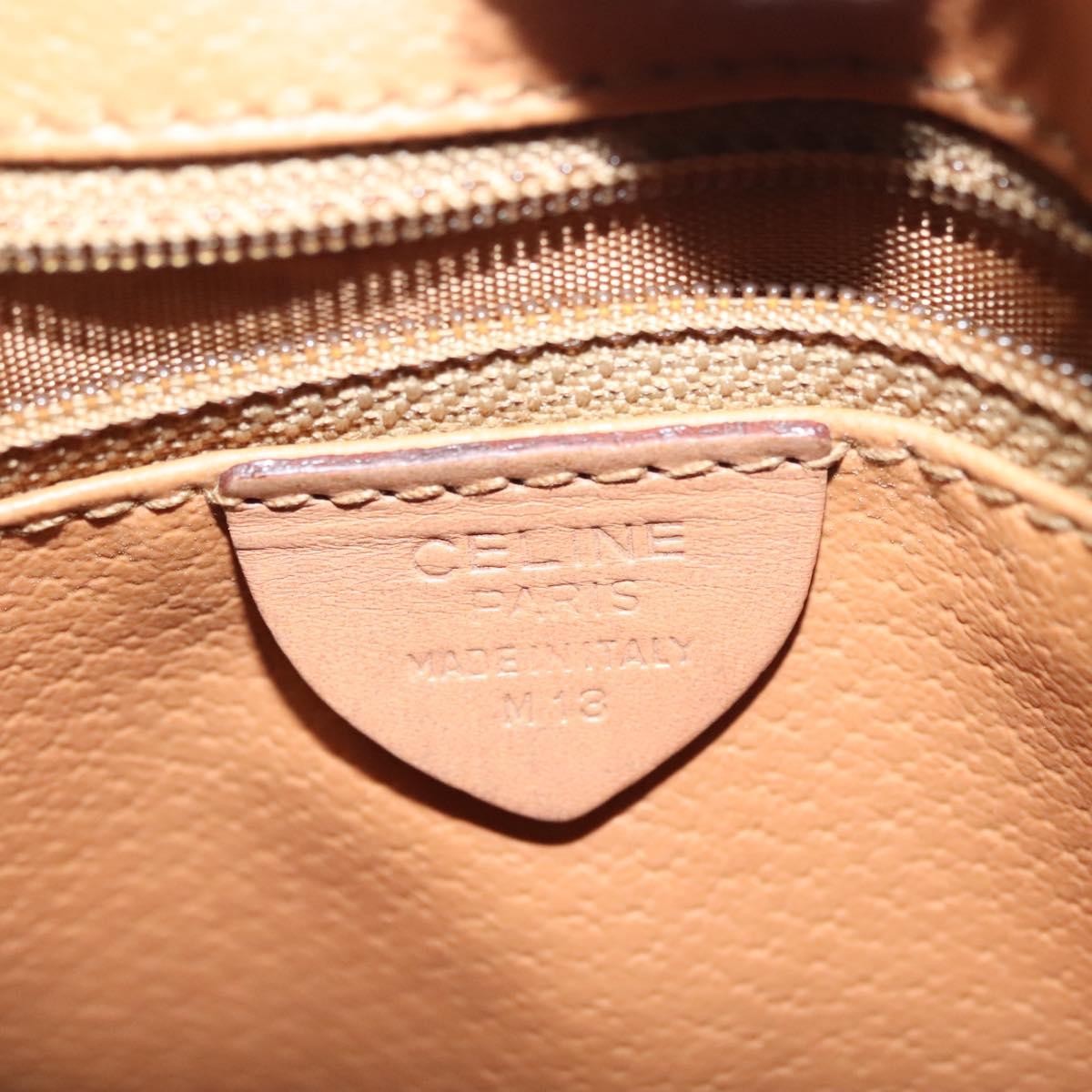 Celine Macadam Handbag Macadam with leather, BROWN, CANVAS, Handbag