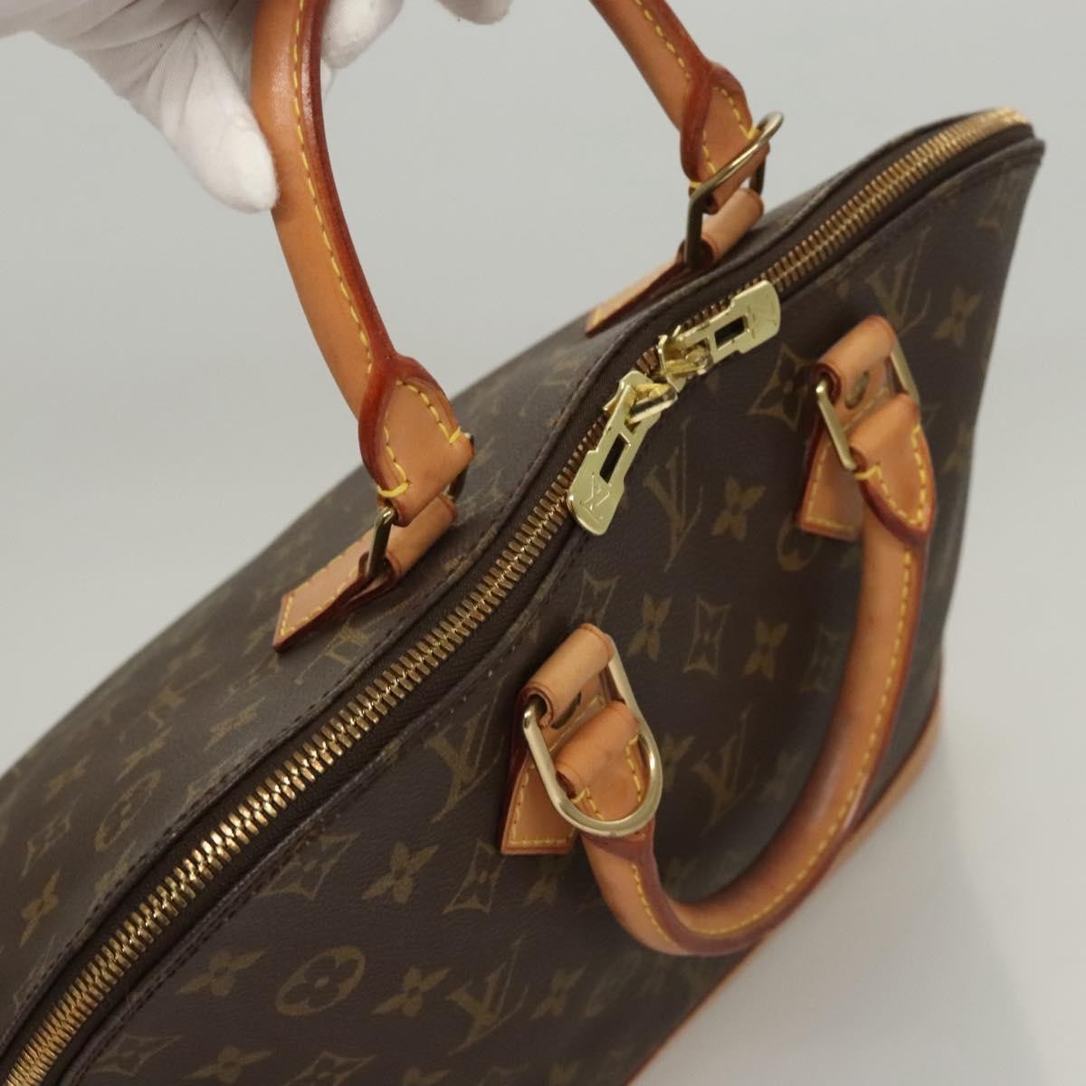 Louis Vuitton Alma Handbag Monogram Canvas, BROWN, CANVAS, Handbag