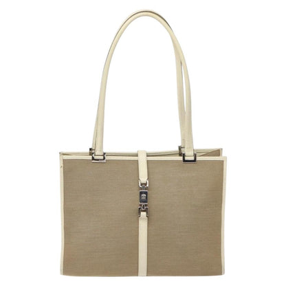 Gucci Vintage Jackie Handbag Canvas, BEIGE, CANVAS, Handbag