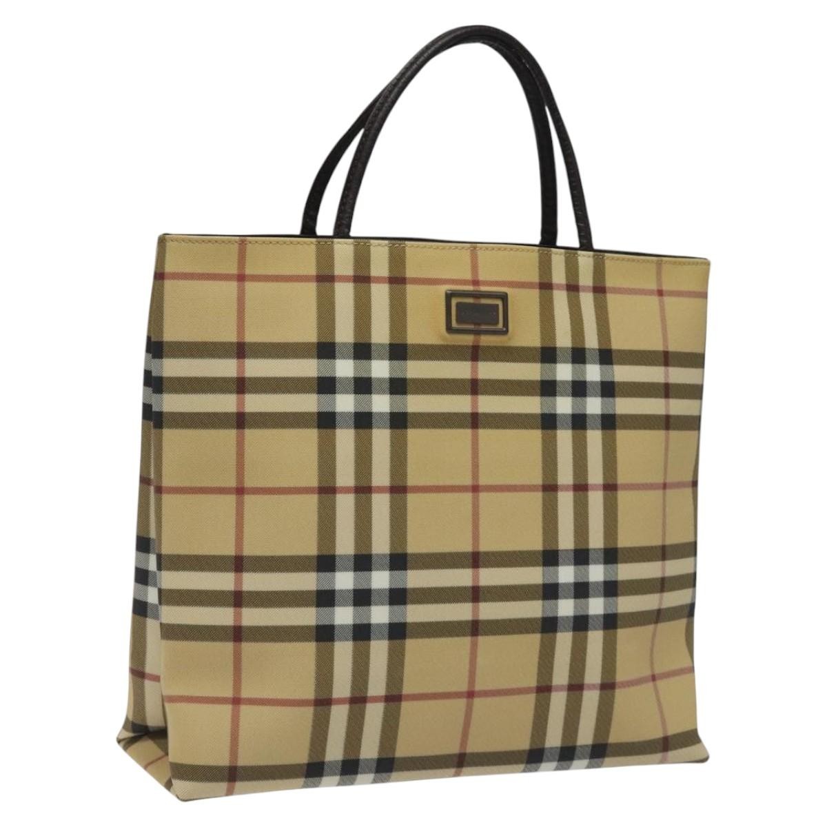 Burberry Nova Check Tote canvas check pattern, BEIGE, PVC, Tote bag