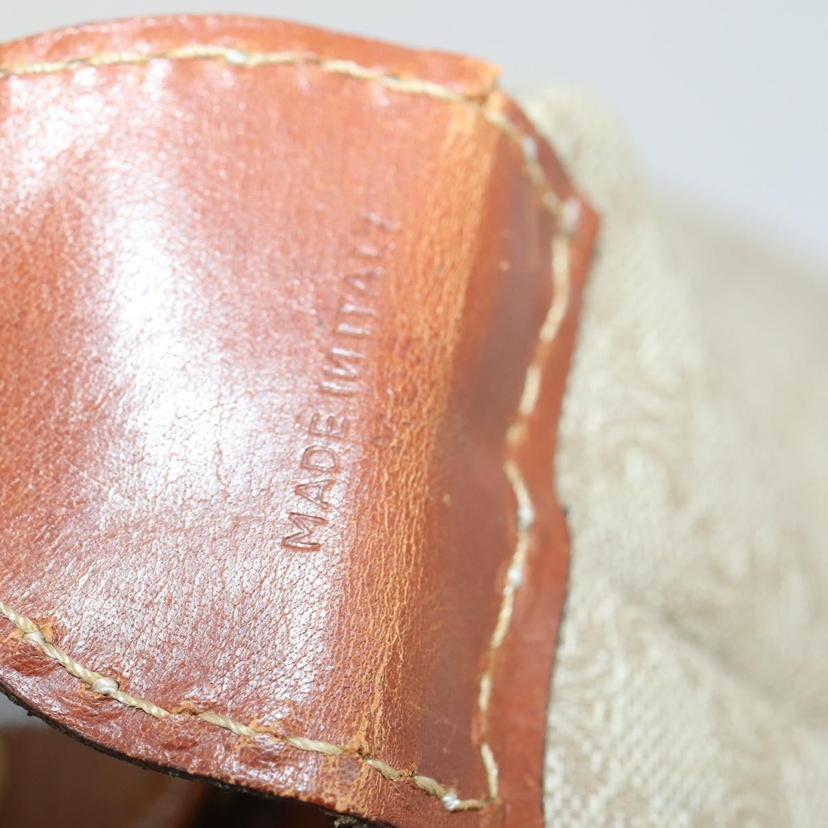 Celine Vintage Macadam Boston bag Canvas and Leather, BEIGE, CANVAS, Travel bag