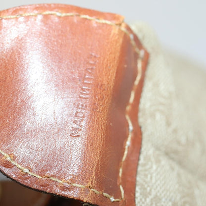 Celine Vintage Macadam Boston bag Canvas and Leather, BEIGE, CANVAS, Travel bag