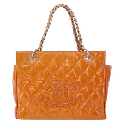 Chanel Vintage Petite Timeless Tote Quilted Patent, ORANGE, PATENT_LEATHER, Tote bag