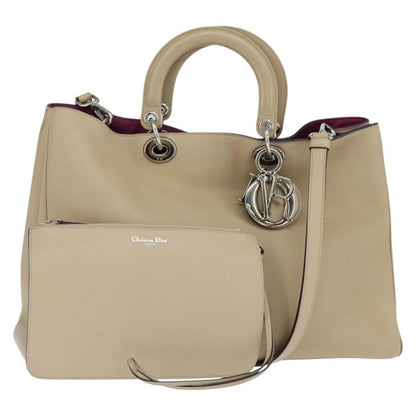 Christian Dior Diorissimo Tote Smooth Calfskin, BEIGE, LEATHER, Tote bag