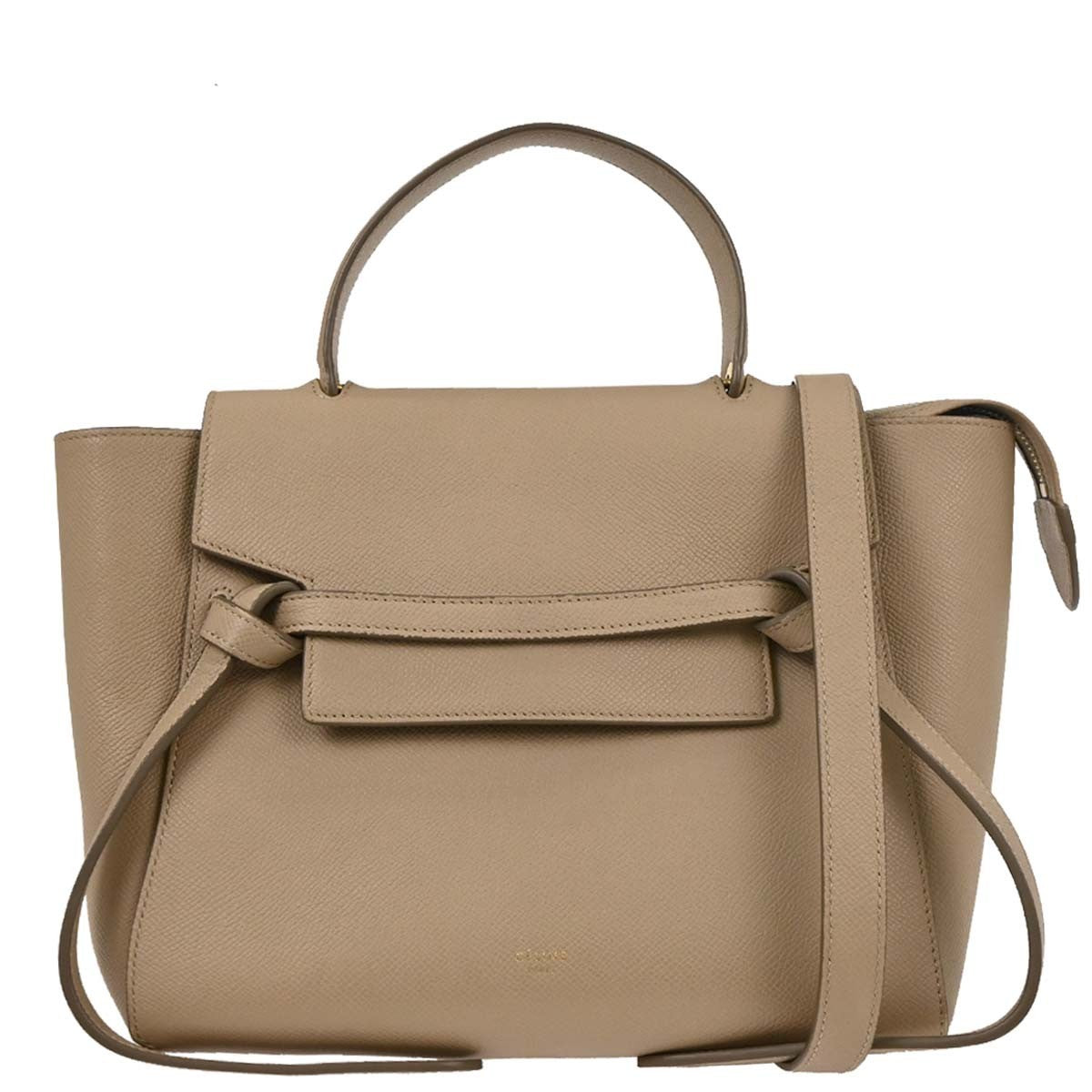 Celine Belt Bag Calfskin, BEIGE, LEATHER, Handbag