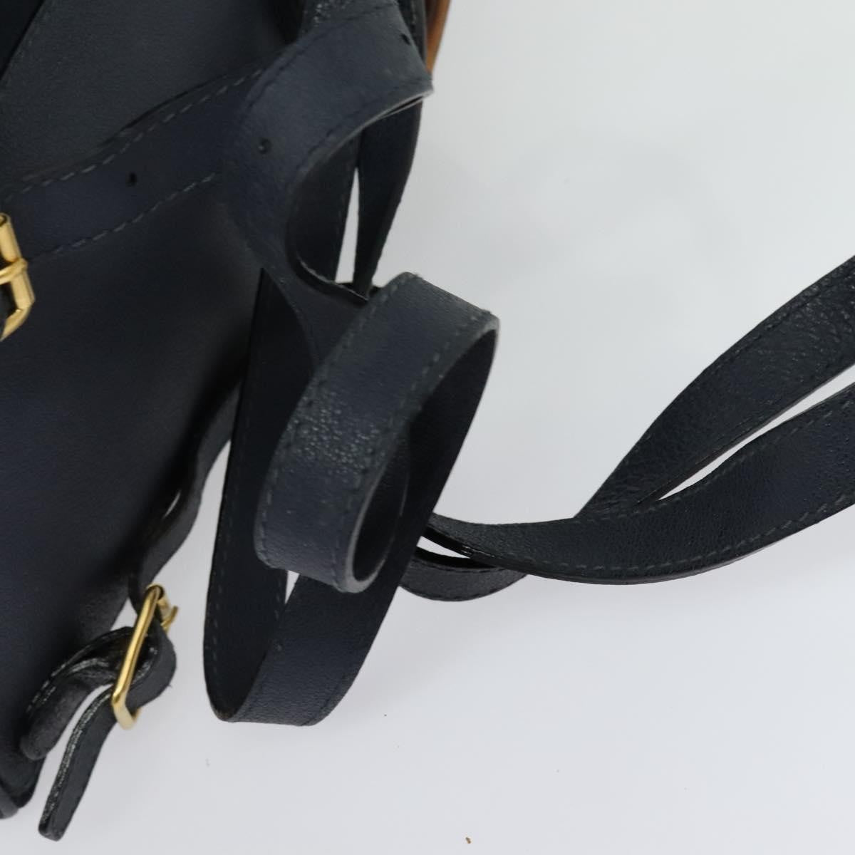 Gucci Gucci bamboo backpack daim, NAVY, SUEDE, Backpack