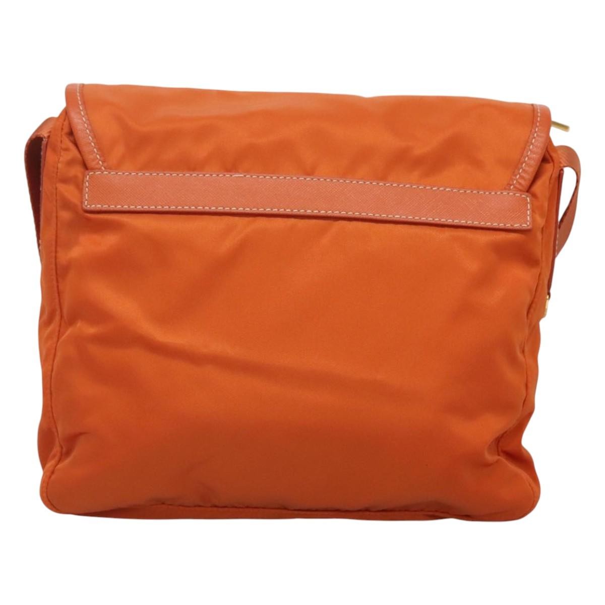 Prada Buckle Messenger Bag Tessuto, ORANGE, NYLON, Crossbody bag