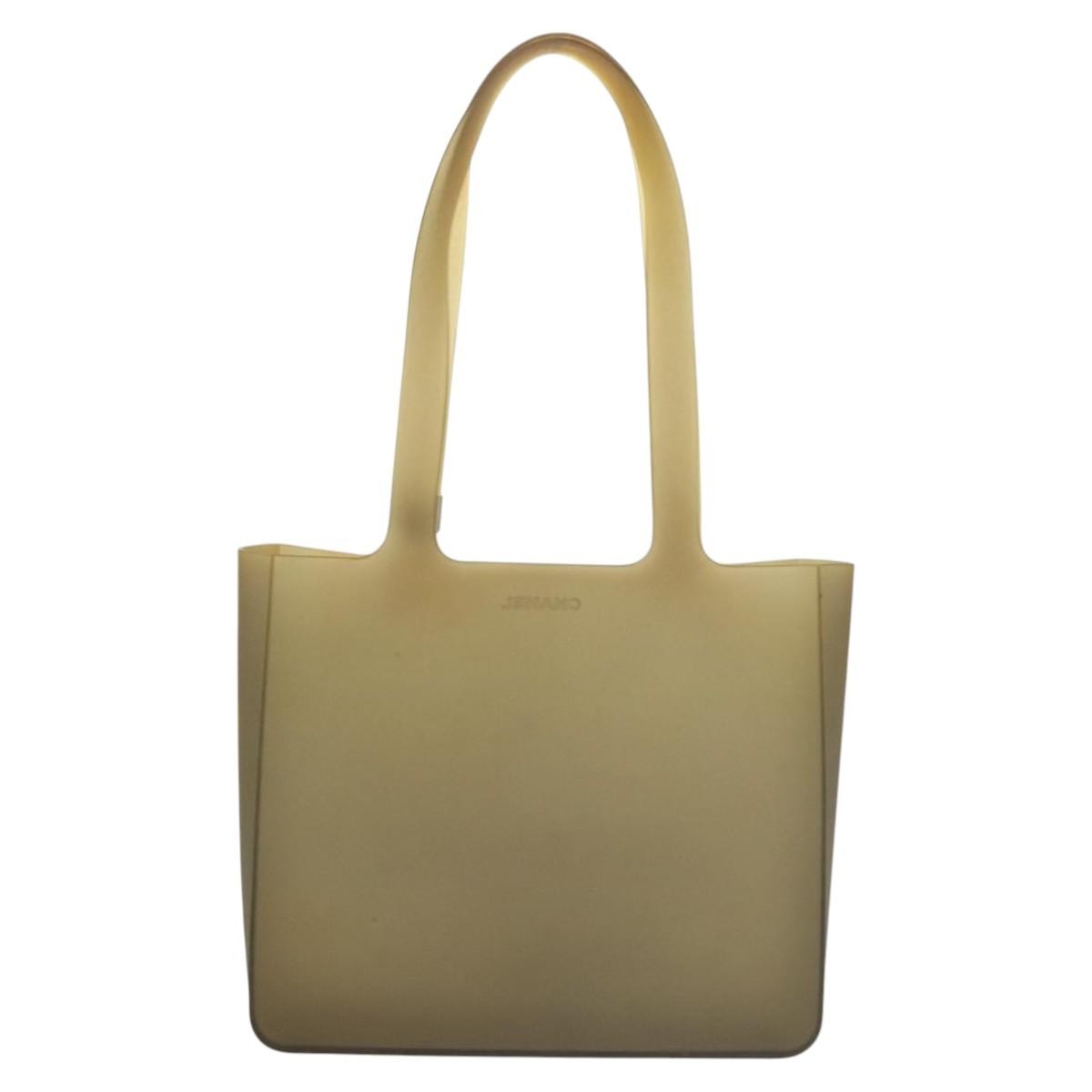 Chanel Tote Terry Cloth, KHAKI, RUBBER, Tote bag