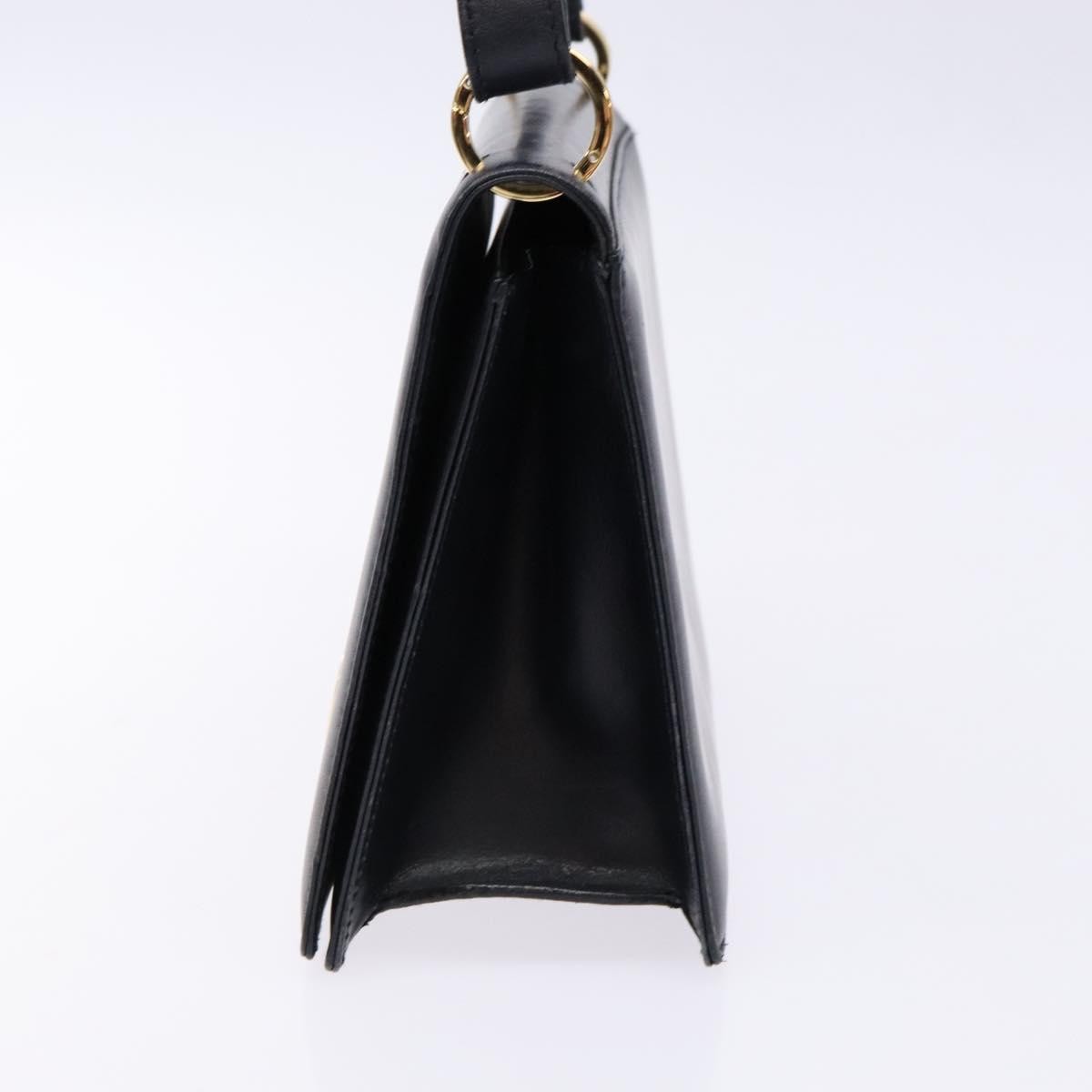 Salvatore Ferragamo Gancini Shoulder Bag Leather, NAVY, LEATHER, Shoulder bag