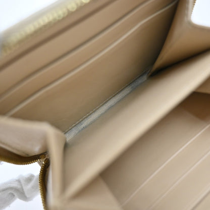Celine C Charm Zip Around Wallet Quilted Leather, BEIGE, LEATHER, Wallets