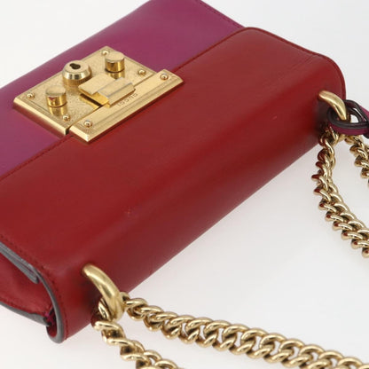Gucci Padlock Shoulder Bag Leather, RED, LEATHER, Shoulder bag