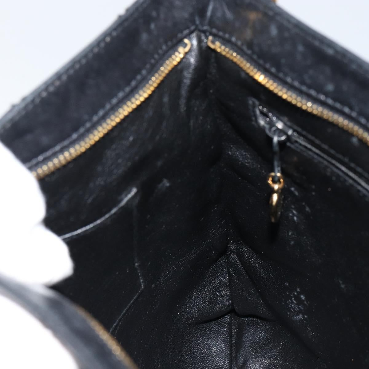 Chanel Vintage Shoulder Bag Leather, BLACK, LEATHER, Shoulder bag