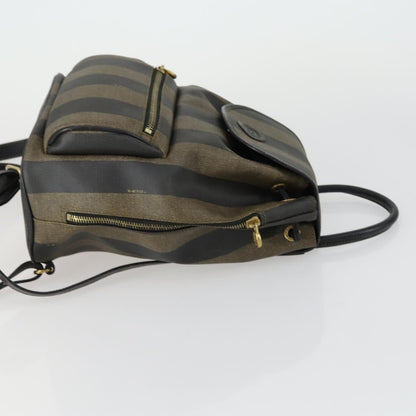 Fendi Pequin Front Pocket Backpack Coated Canvas, BROWN, PVC, Backpack