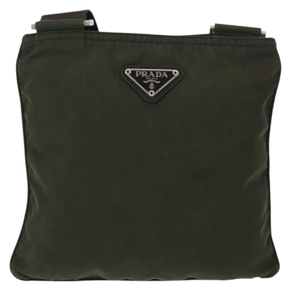 Prada Flat Messenger Bag Tessuto, KHAKI, NYLON, Shoulder bag