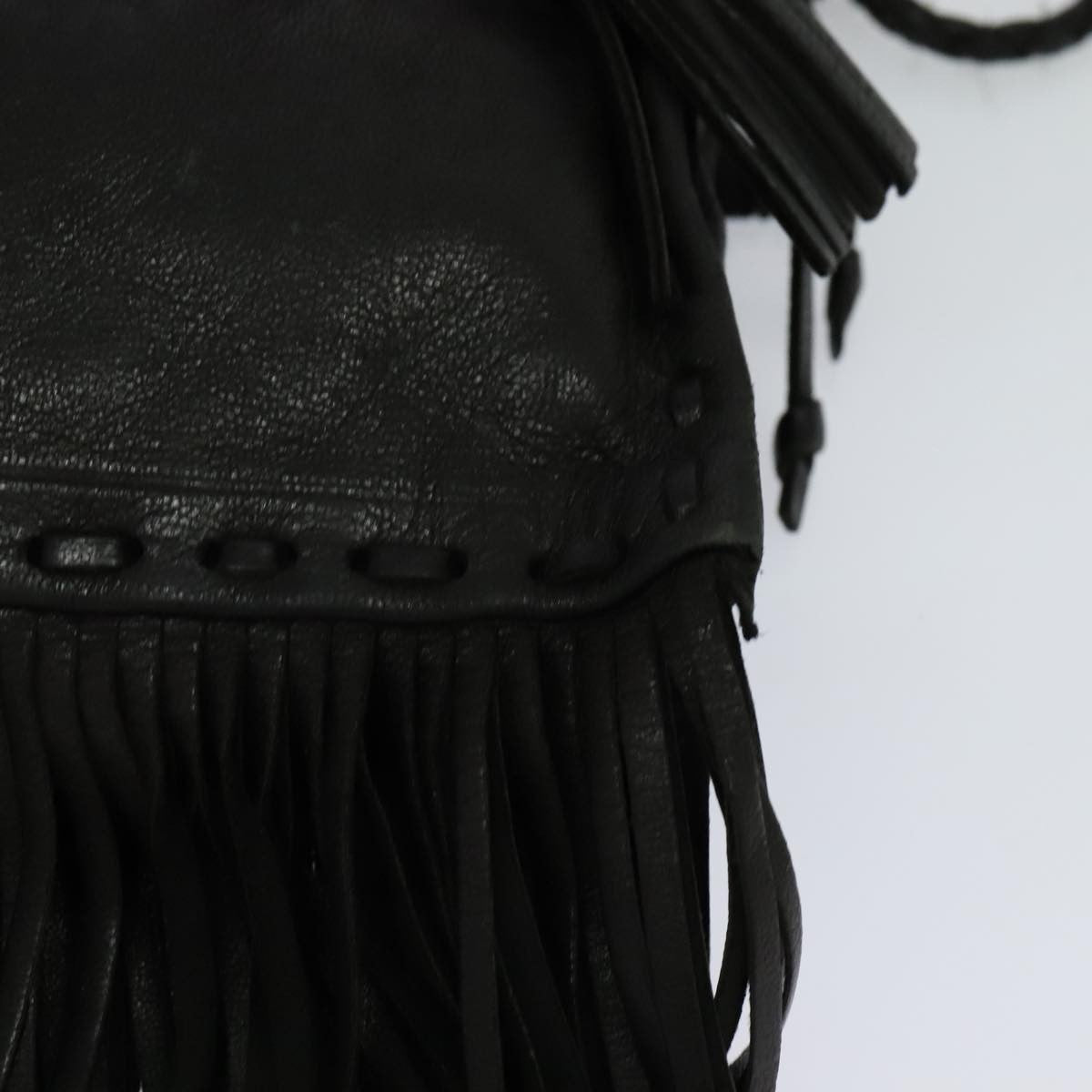Prada Fringe Flap Crossbody Bag Leather, BLACK, LEATHER, Shoulder bag