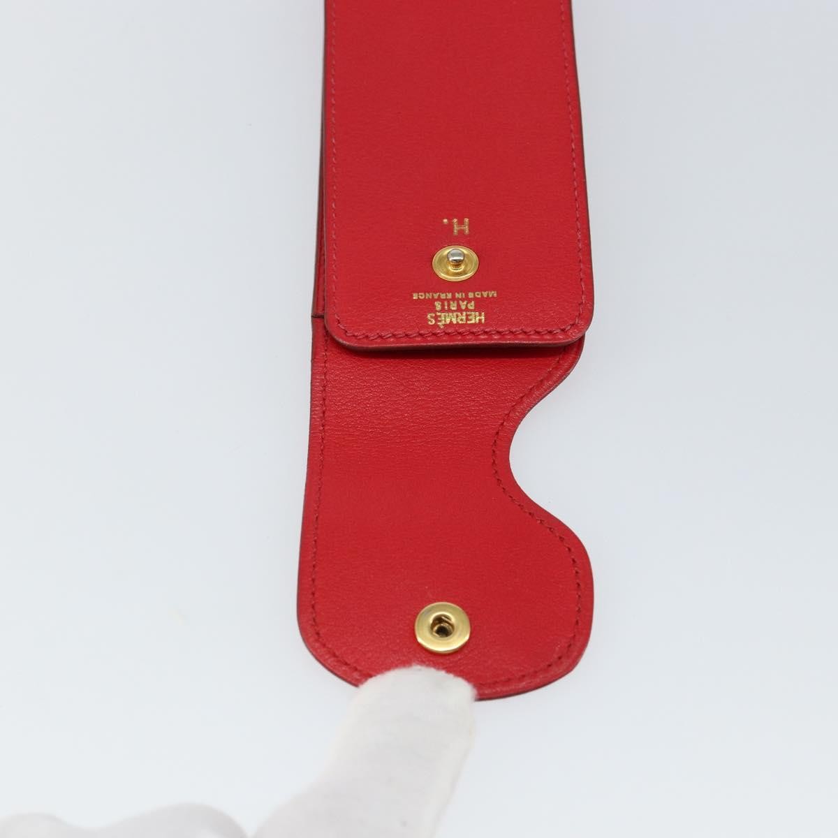 Hermes Glasses Case Leather, RED, LEATHER, Wallets