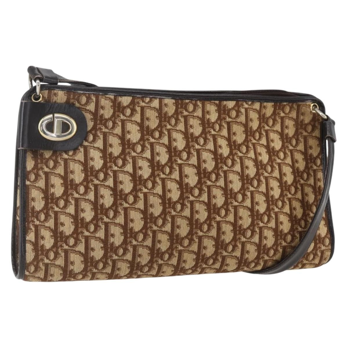 Christian Dior Vintage CD trotter Shoulder bag Canvas, BEIGE, CANVAS, Shoulder bag