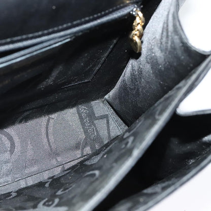 Salvatore Ferragamo Gancini Convertible Top Handle Bag Leather, BLACK, LEATHER, Handbag