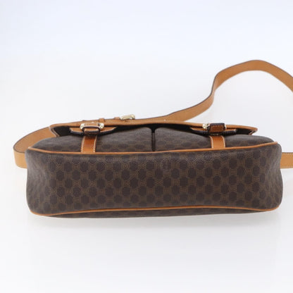 Celine Vintage Macadam Shoulder Bag Canvas and Leather, BROWN, CANVAS, Shoulder bag