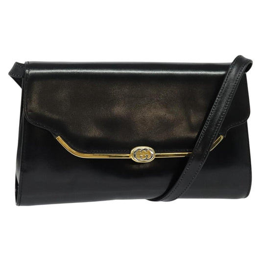 Gucci Vintage Shoulder Bag Leather, BLACK, LEATHER, Shoulder bag