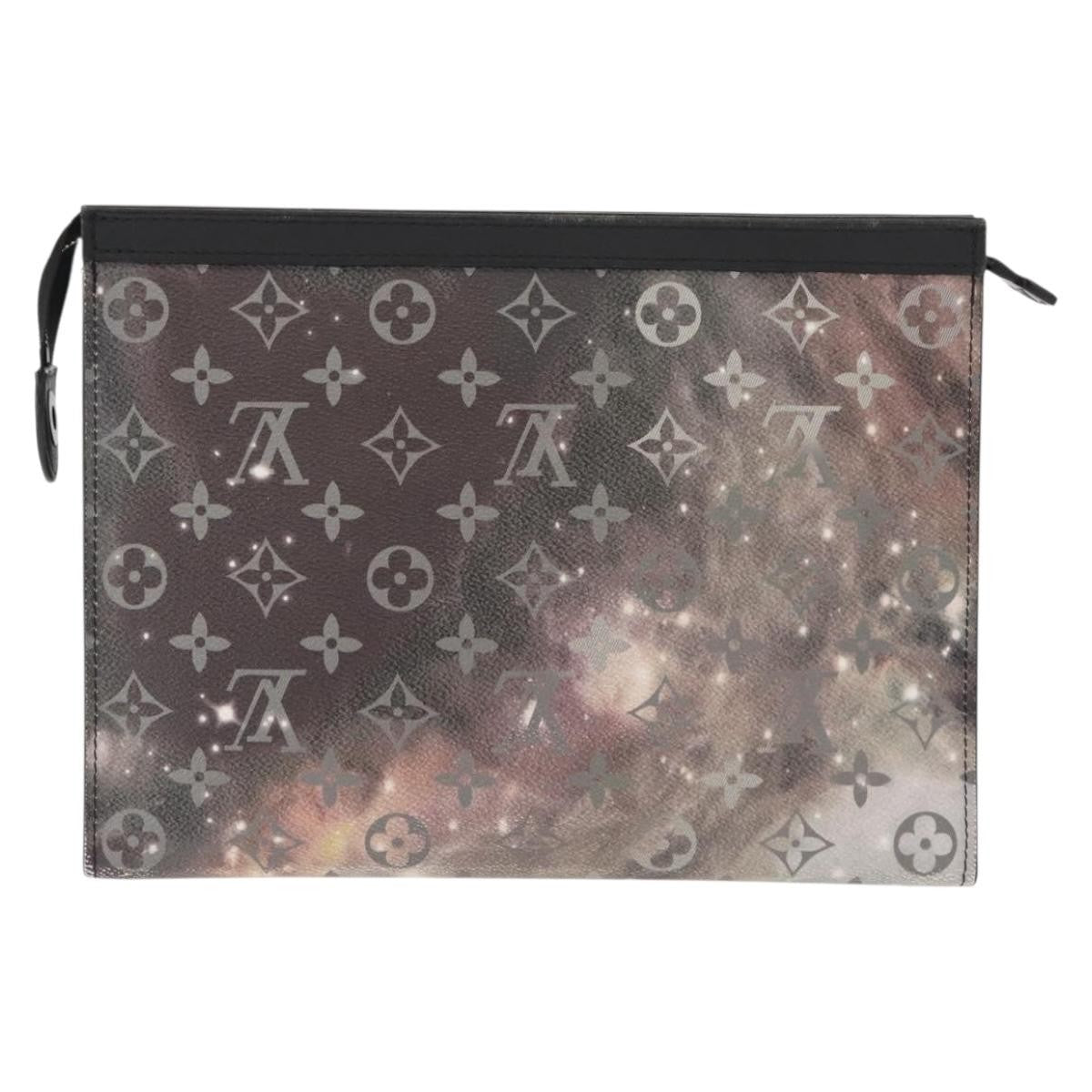 Louis Vuitton Pochette Voyage Monogram Eclipse Canvas, GRAY, CANVAS, Clutche & pouche