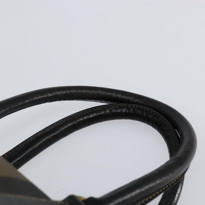 Fendi Vintage Pequin Boston Bag Coated Canvas, BROWN, CANVAS, Handbag