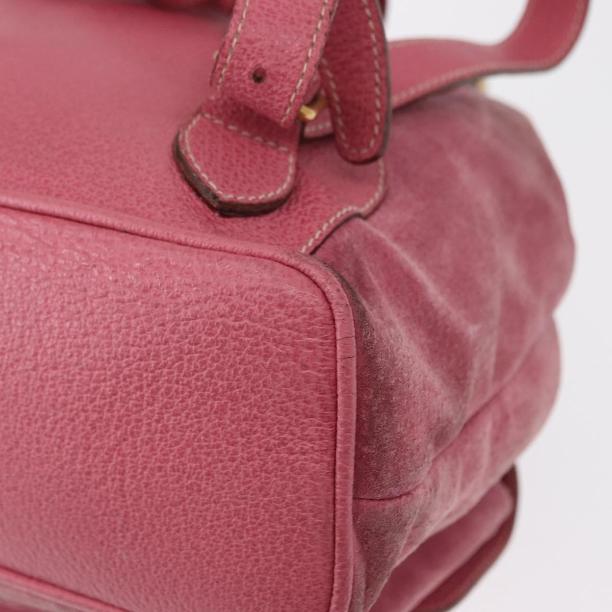 Gucci Vintage Bamboo Backpack Suede, PINK, SUEDE, Backpack