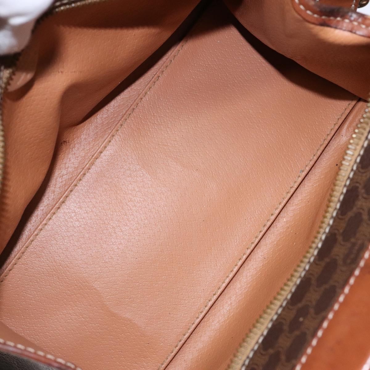 Celine Macadam Handbag Macadam with leather, BROWN, CANVAS, Handbag