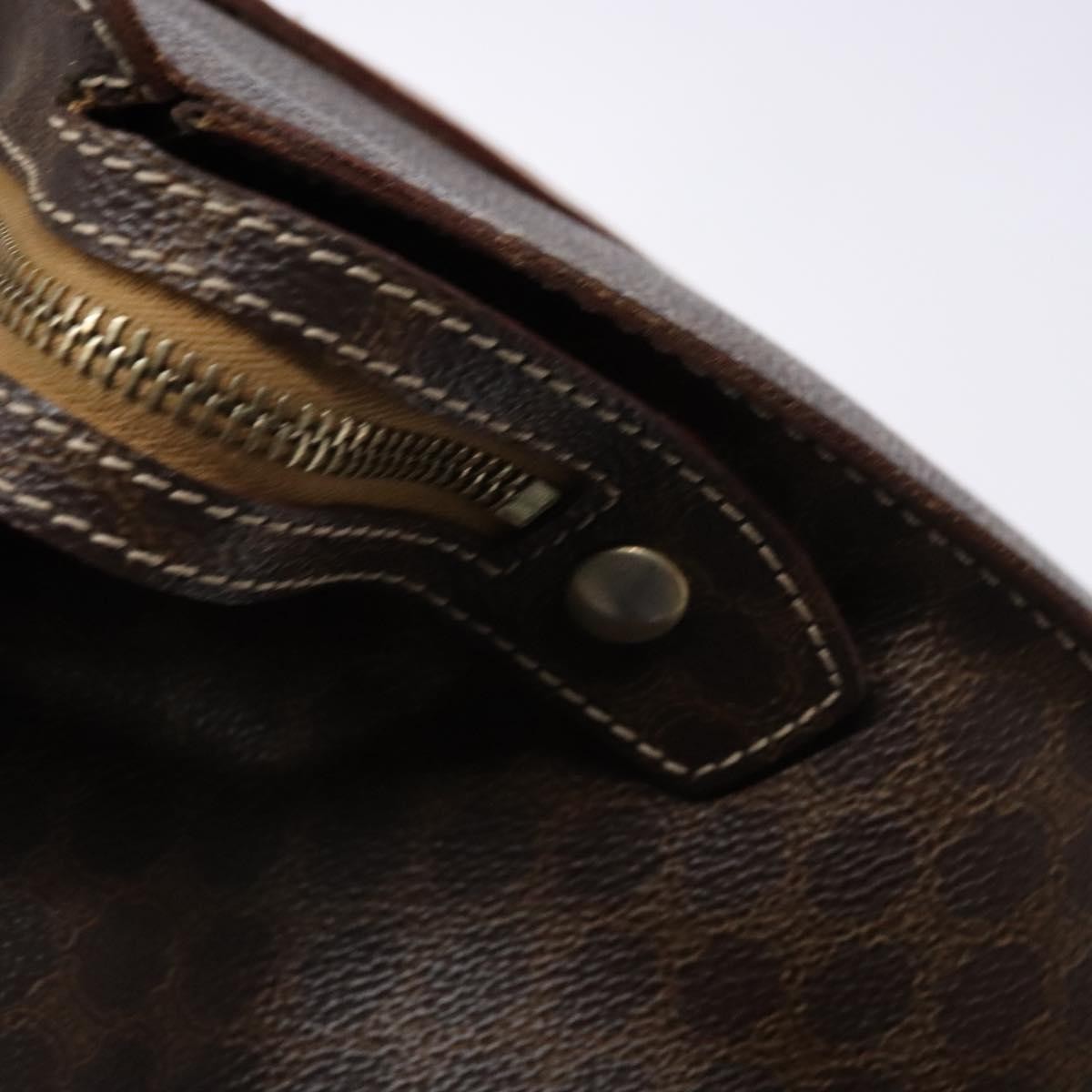 Celine Macadam Handbag Macadam with leather, BROWN, LEATHER, Handbag