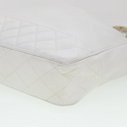 Chanel Vintage Shopping Tote Lambskin, WHITE, LEATHER, Shoulder bag