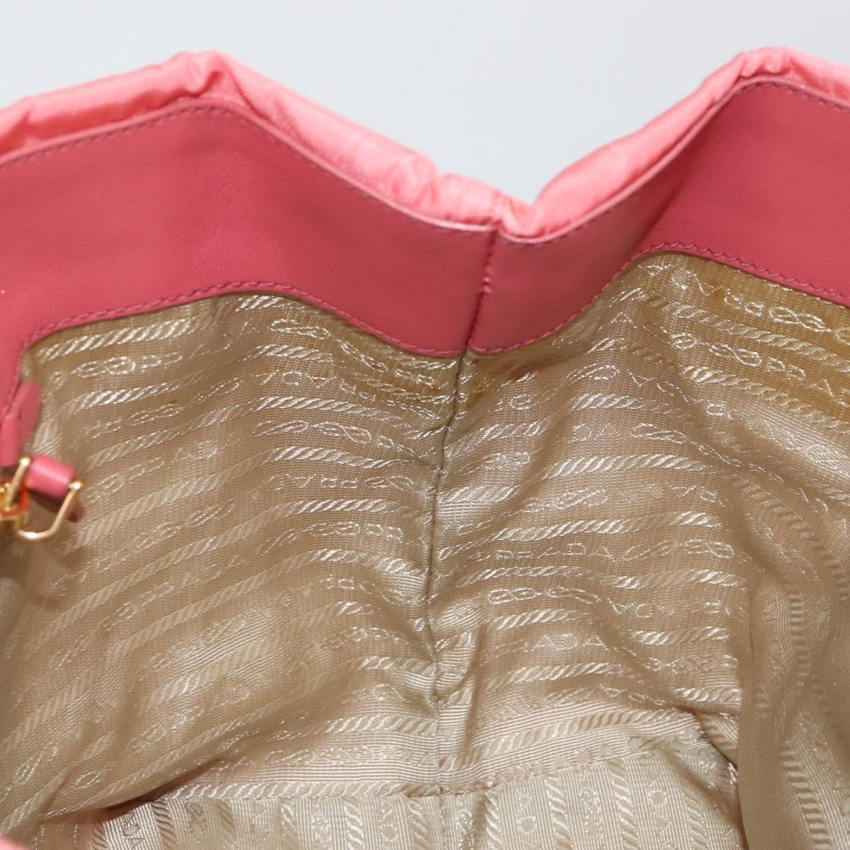 Prada Logo Bow Tote Tessuto with Leather, PINK, NYLON, Tote bag