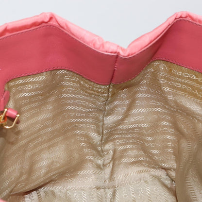 Prada Logo Bow Tote Tessuto with Leather, PINK, NYLON, Tote bag