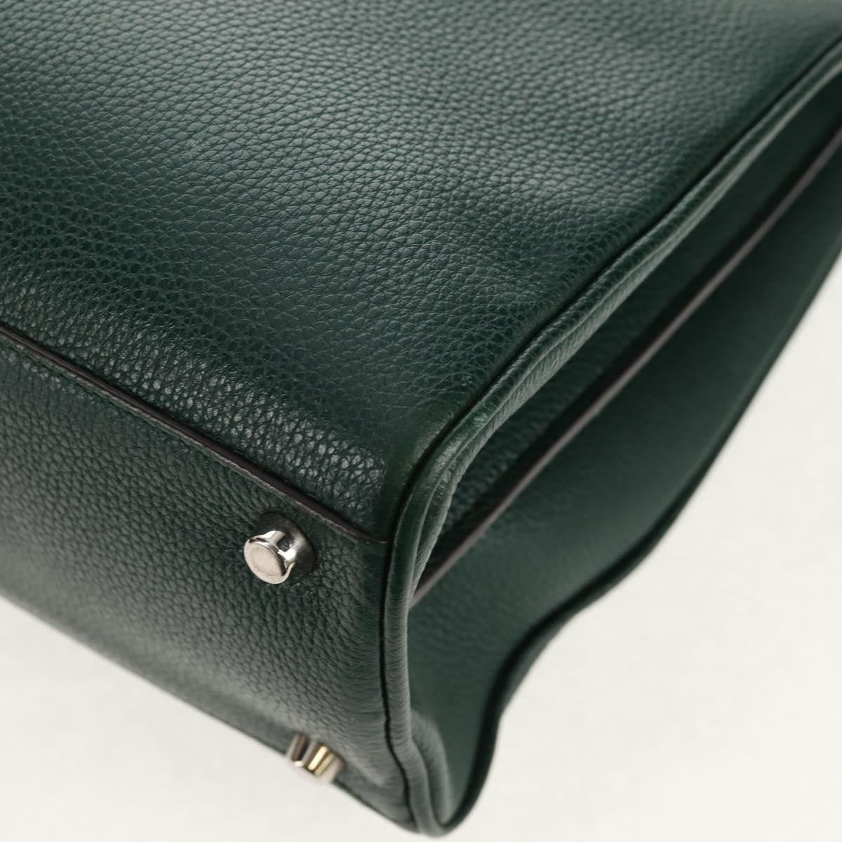 Gucci Zumi Top Handle Bag Leather, GREEN, LEATHER, Handbag