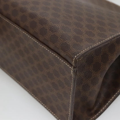 Celine Vintage Macadam Handbag Canvas and Leather, BROWN, CANVAS, Handbag