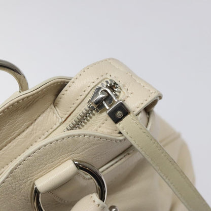 Salvatore Ferragamo Gancini Shoulder Bag Leather, WHITE, LEATHER, Shoulder bag